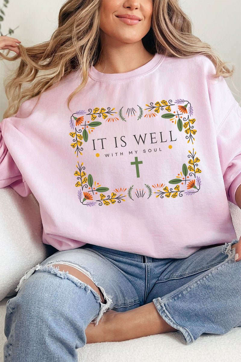 It Is Well With My Soul Heavy - weight Crew Sweatshirt - Wholesale Accessory Market