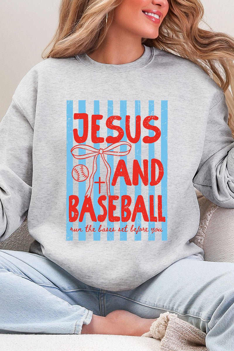 Jesus And Baseball Heavy Blend Crew Sweatshirt - Wholesale Accessory Market
