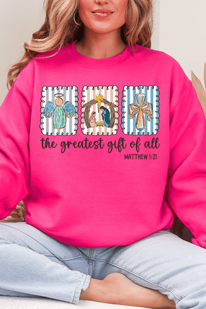 Jesus, Greatest Gift Heavy Blend Crew Sweatshirt - Wholesale Accessory Market