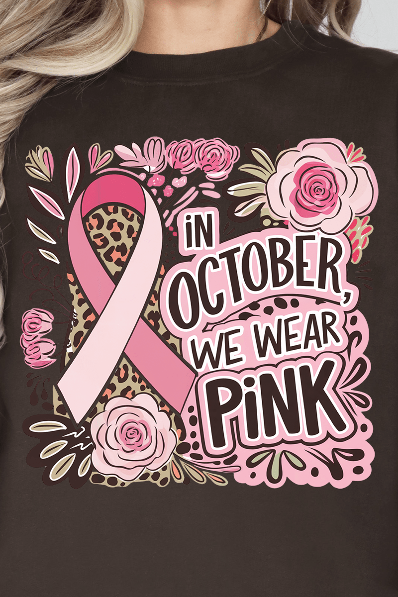 Leopard Doodle We Wear Pink Heavy - weight Crew Sweatshirt - Wholesale Accessory Market