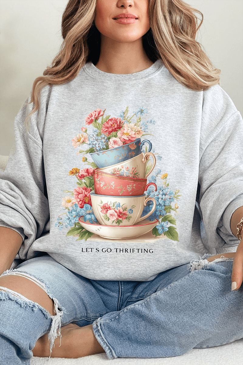 Let's Go Thrifting Heavy Blend Crew Sweatshirt - Wholesale Accessory Market