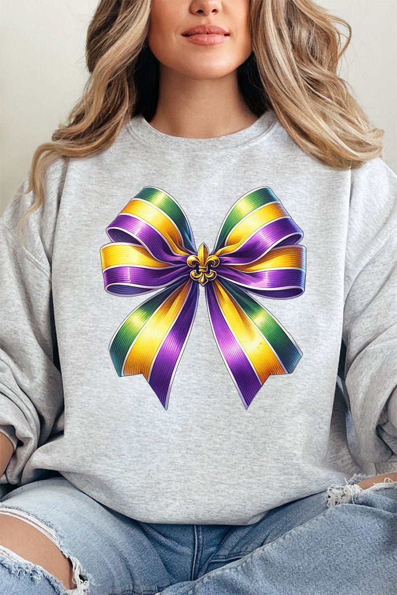 Mardi Gras Ribbon Heavy - weight Crew Sweatshirt - Wholesale Accessory Market