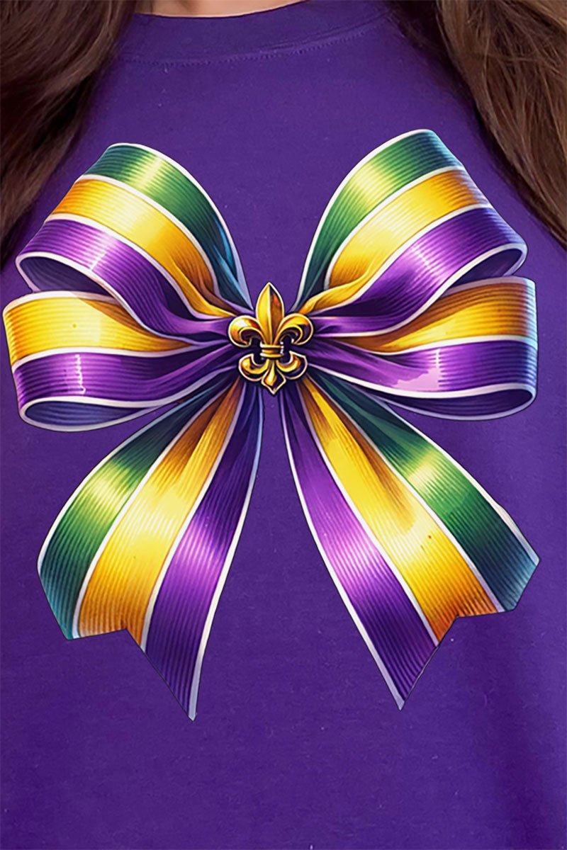 Mardi Gras Ribbon Heavy - weight Crew Sweatshirt - Wholesale Accessory Market