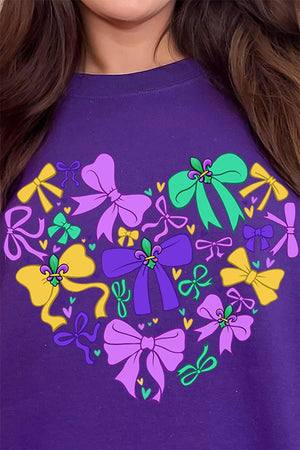 Mardi Magic Bows Heavy - weight Crew Sweatshirt - Wholesale Accessory Market