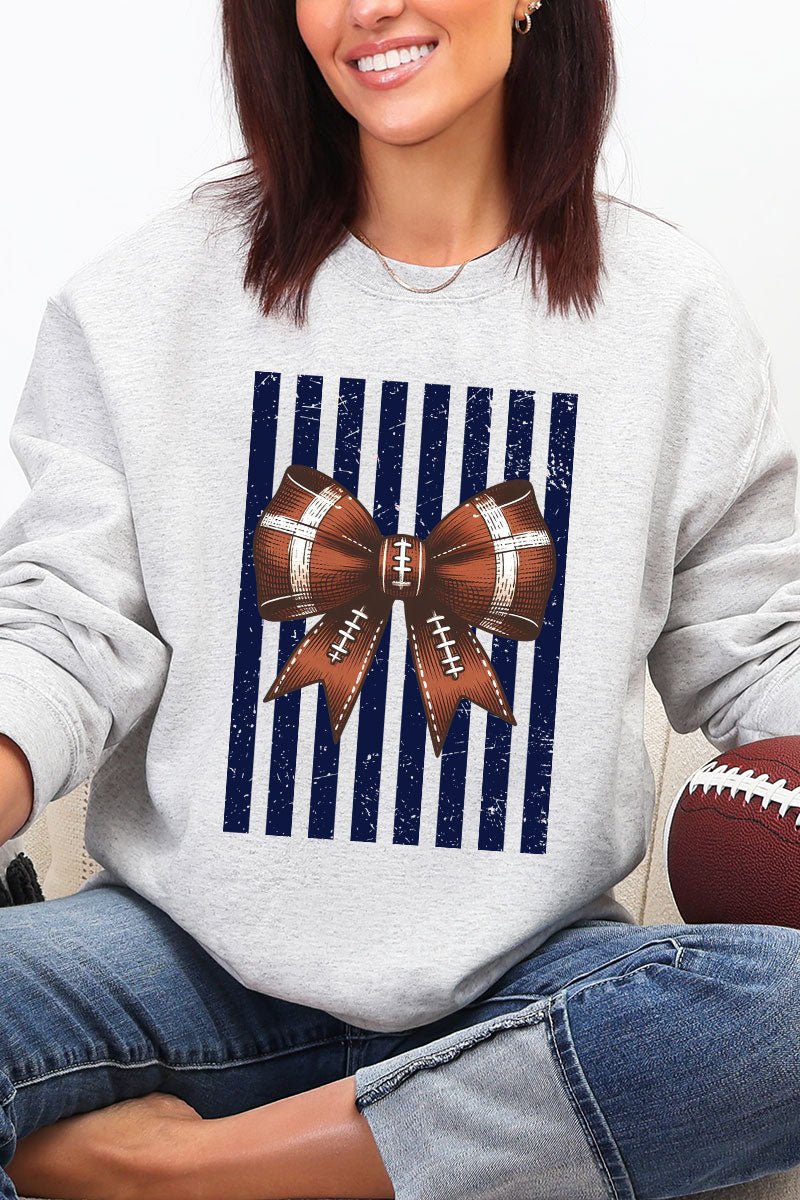 Navy Varsity Bow Heavy Blend Crew Sweatshirt - Wholesale Accessory Market