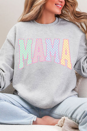 Pastel Checkered Mama Heavy Blend Crew Sweatshirt - Wholesale Accessory Market