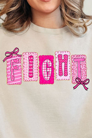 Preppy, Powerful, Pink Fight Heavy - weight Crew Sweatshirt - Wholesale Accessory Market