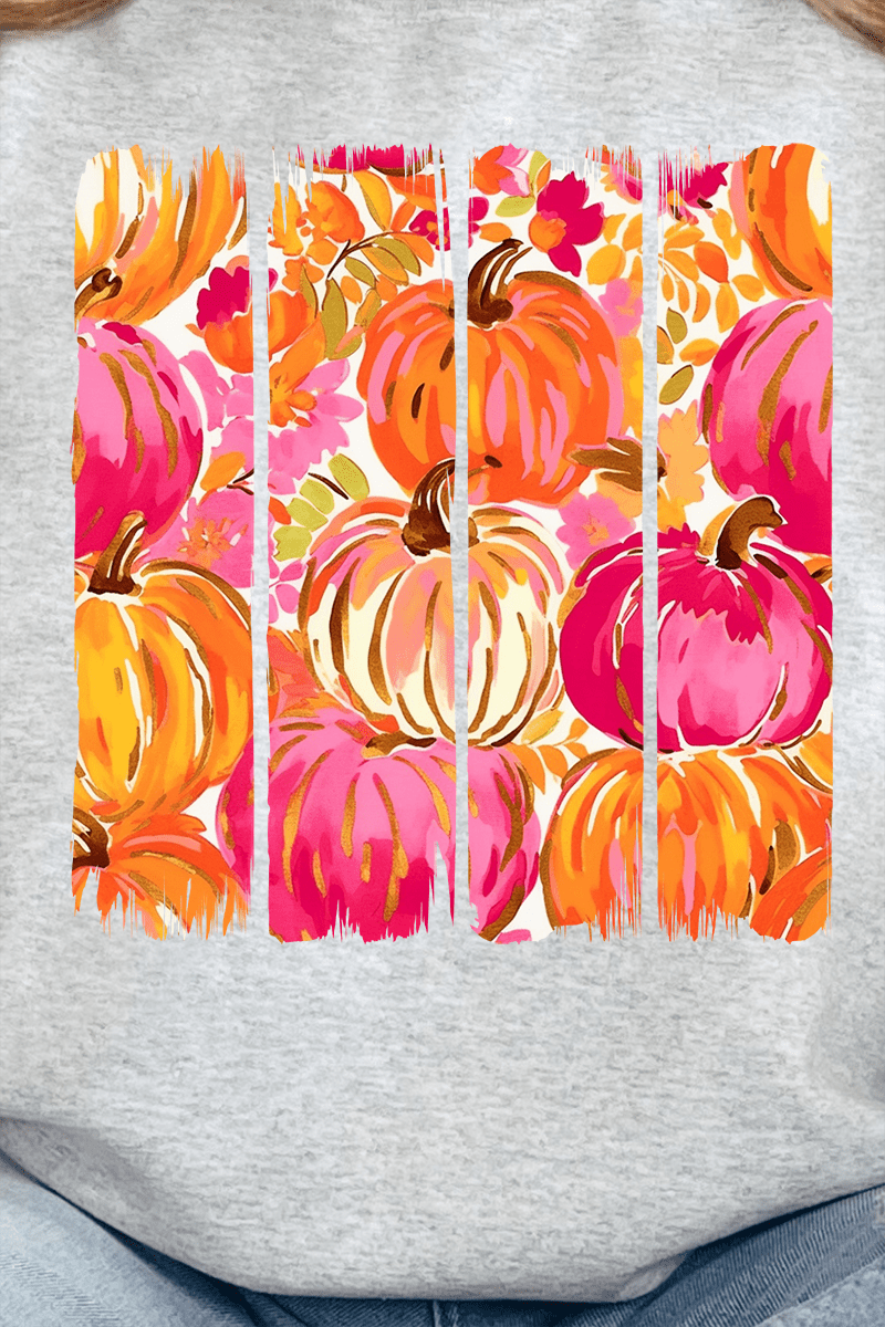 Preppy Pumpkin Brushstroke Heavy - weight Crew Sweatshirt - Wholesale Accessory Market
