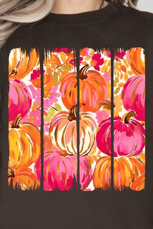 Preppy Pumpkin Brushstroke Heavy - weight Crew Sweatshirt - Wholesale Accessory Market
