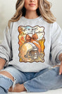 Pumpkin Spice And Football Lights Heavy - weight Crew Sweatshirt - Wholesale Accessory Market