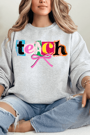Retro Teach Ribbon Heavy Blend Crew Sweatshirt - Wholesale Accessory Market