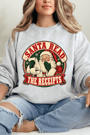 Santa Read The Receipts Heavy Blend Crew Sweatshirt - Wholesale Accessory Market