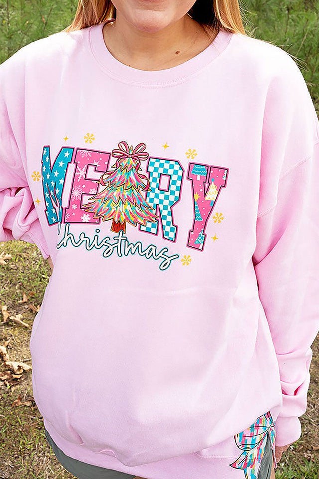 Side Bows Tree - mendously Merry & Bright Heavy Blend Crew Sweatshirt - Wholesale Accessory Market