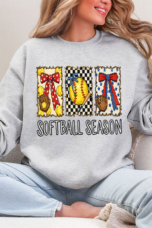 Softball Season Ribbon Heavy Blend Crew Sweatshirt - Wholesale Accessory Market