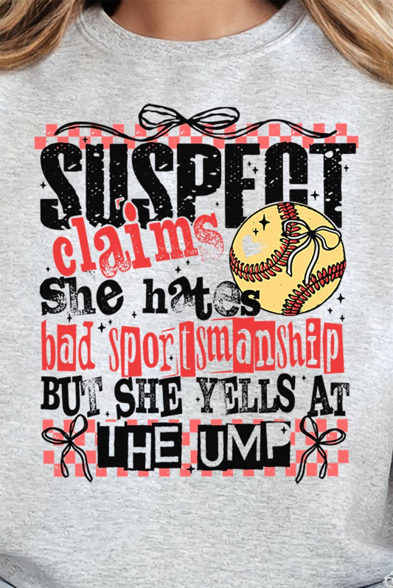 Softball Suspect Yells At The Ump Heavy - weight Crew Sweatshirt - Wholesale Accessory Market