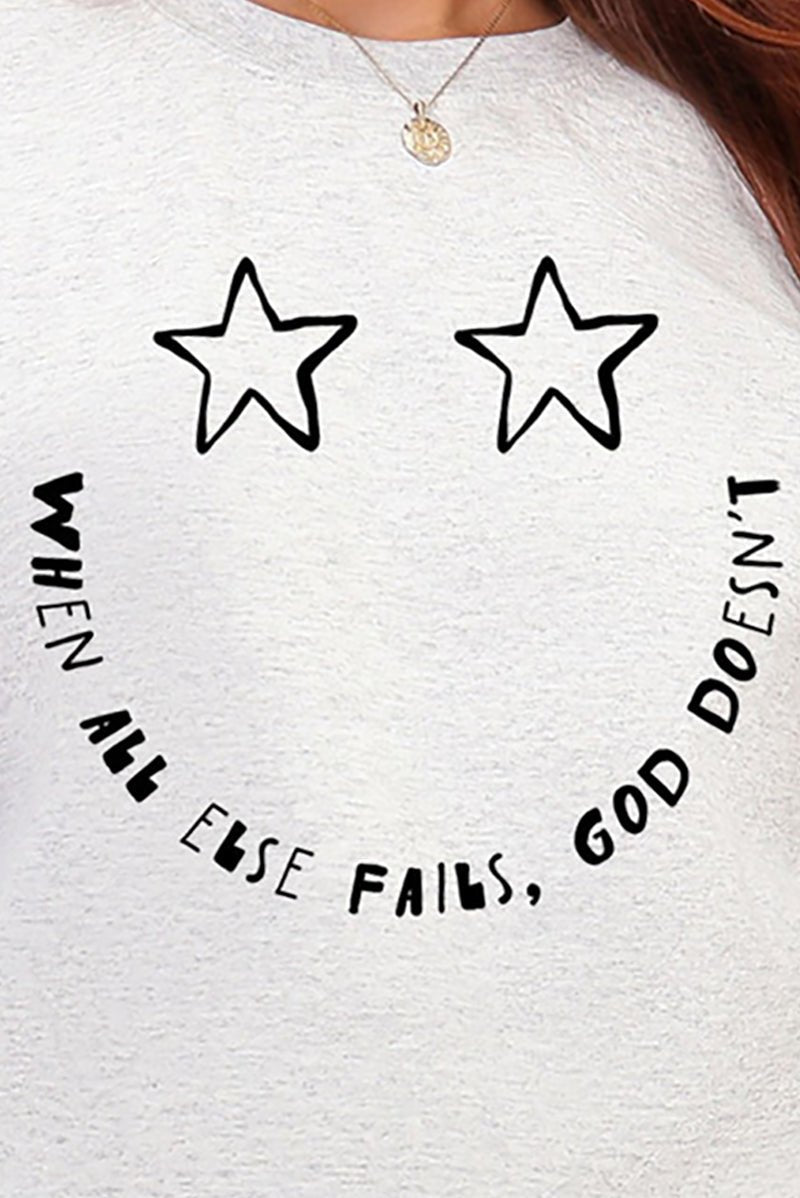 Star Eyes God Never Fails Heavy Blend Crew Sweatshirt - Wholesale Accessory Market