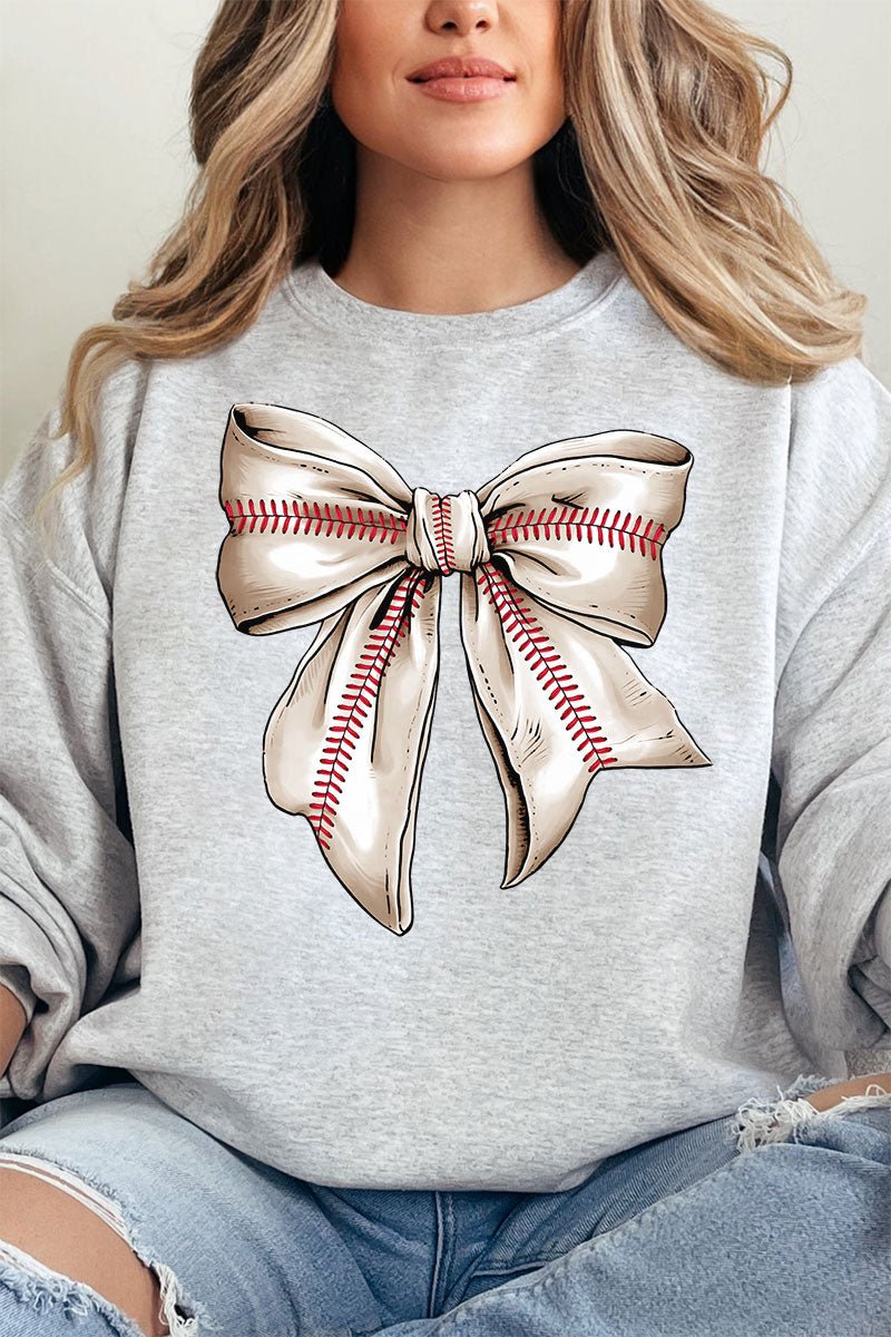 Stitches Baseball Coquette Heavy - weight Crew Sweatshirt - Wholesale Accessory Market