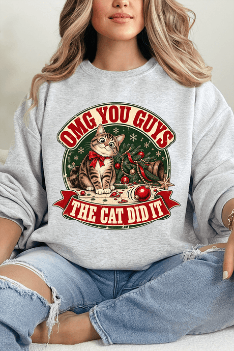 The Cat Did It Heavy Blend Crew Sweatshirt - Wholesale Accessory Market