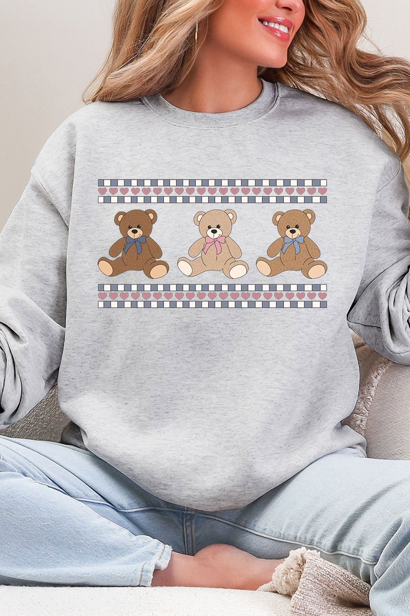 Tiny Teddy Trio Heavy - weight Crew Sweatshirt - Wholesale Accessory Market