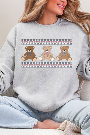 Tiny Teddy Trio Heavy - weight Crew Sweatshirt - Wholesale Accessory Market