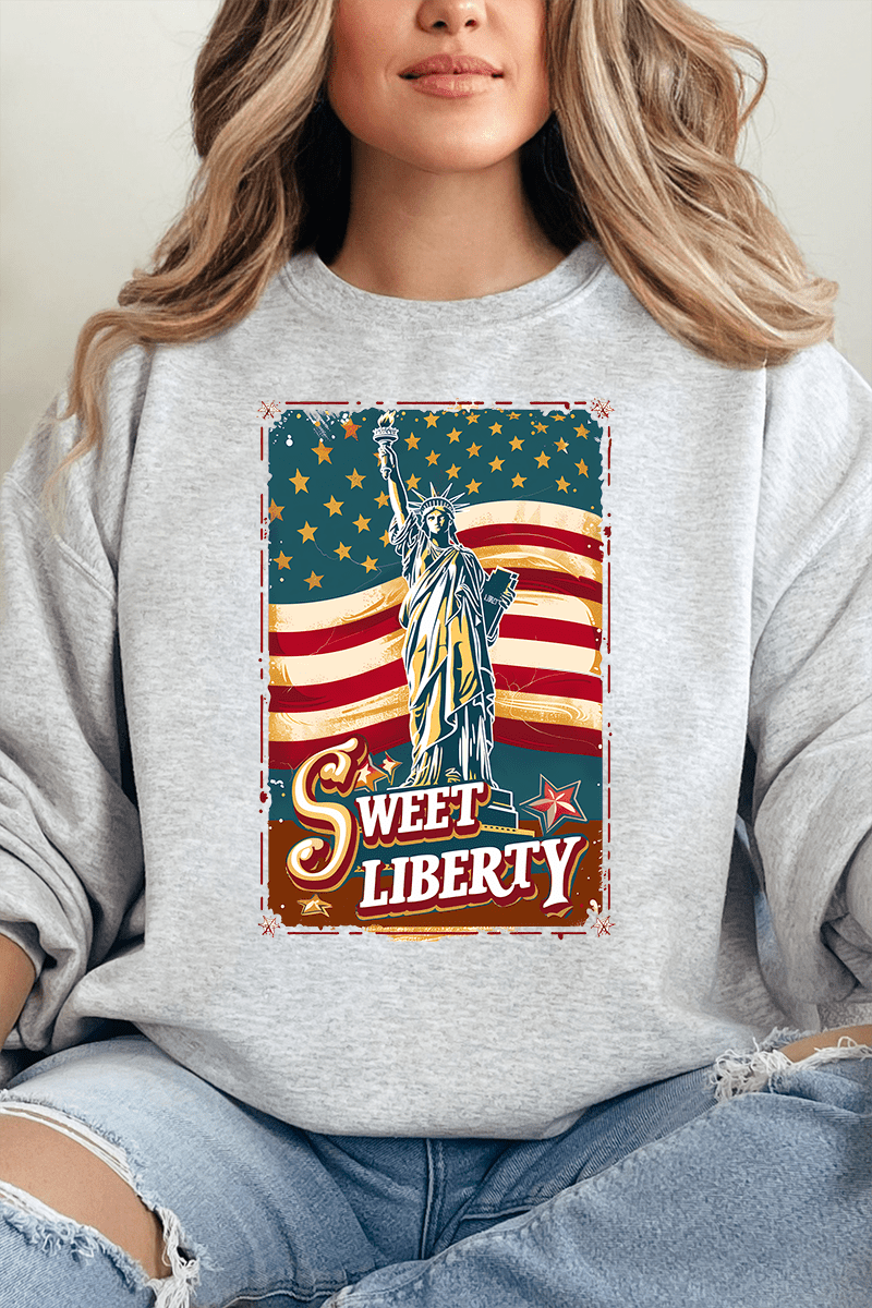 Vintage Sweet Liberty Heavy - weight Crew Sweatshirt - Wholesale Accessory Market