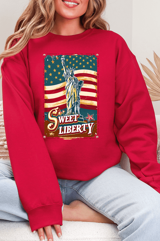 Vintage Sweet Liberty Heavy - weight Crew Sweatshirt - Wholesale Accessory Market