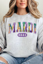 Watercolor Mardi Gras Heavy - weight Crew Sweatshirt - Wholesale Accessory Market