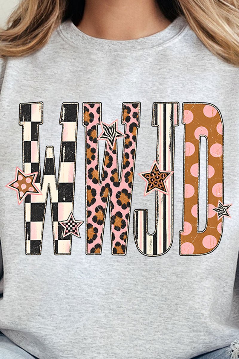 WWJD Pattern Pop Heavy Blend Crew Sweatshirt - Wholesale Accessory Market