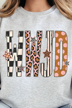 WWJD Pattern Pop Heavy Blend Crew Sweatshirt - Wholesale Accessory Market