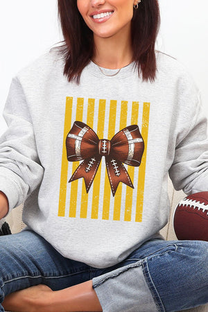 Yellow Gold Varsity Bow Heavy Blend Crew Sweatshirt - Wholesale Accessory Market