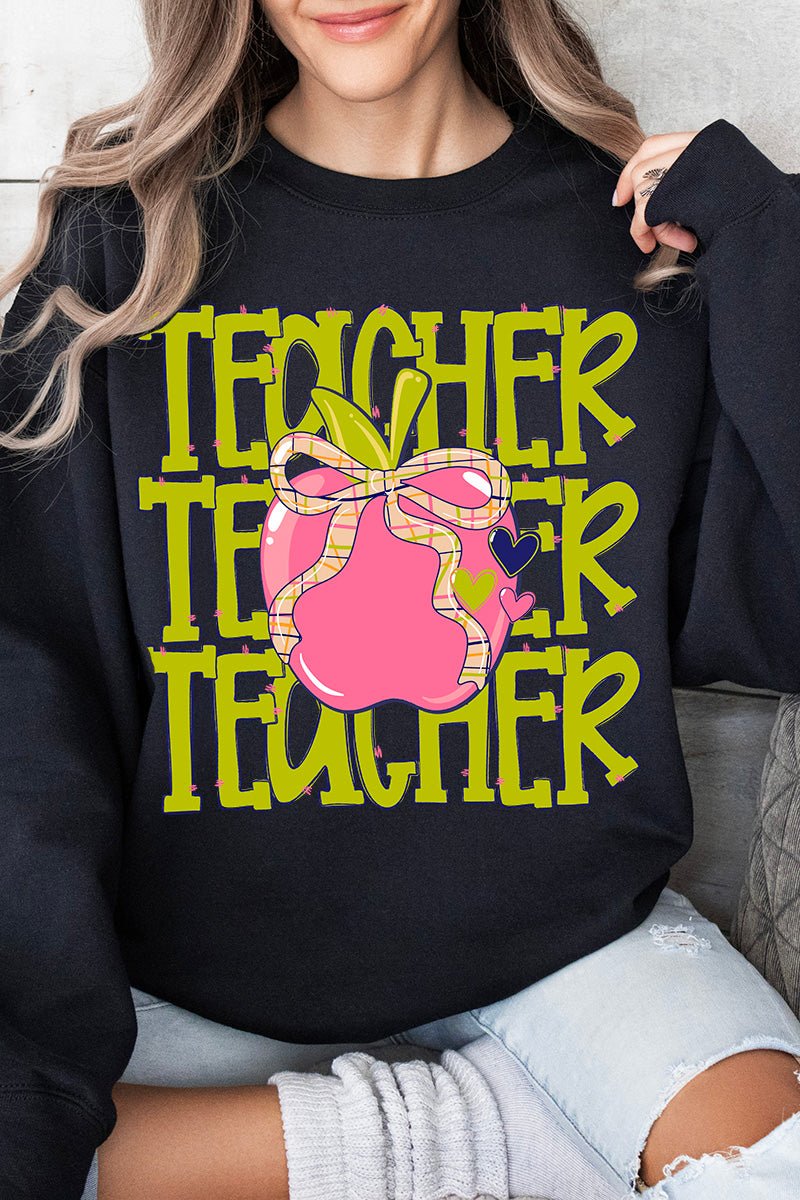 Apple For The Teacher Heavy Blend Crew Sweatshirt - Wholesale Accessory Market