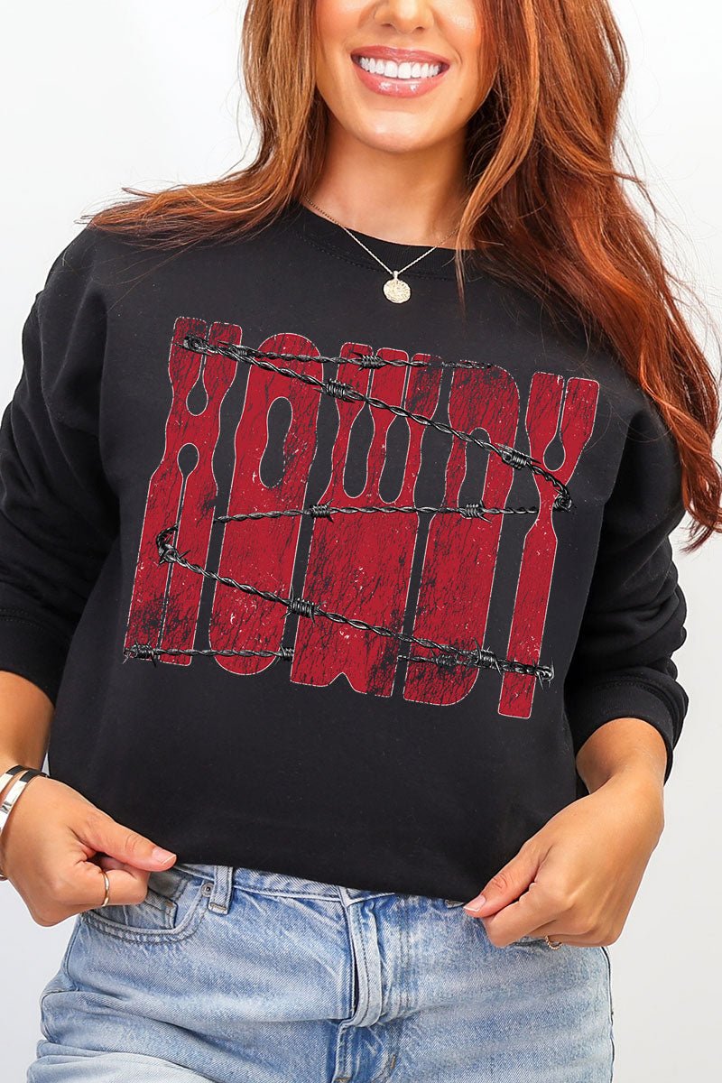 Barbed Wire Howdy Heavy Blend Crew Sweatshirt - Wholesale Accessory Market