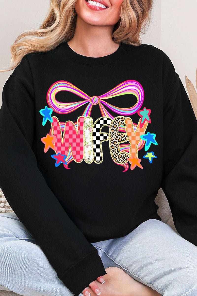 Colorful Preppy Wifey Heavy Blend Crew Sweatshirt - Wholesale Accessory Market