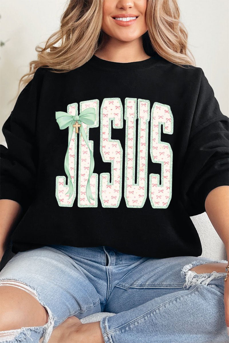 Coquette Cross Jesus Heavy Blend Crew Sweatshirt - Wholesale Accessory Market