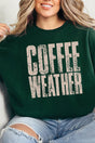 Distressed Coffee Weather Heavy - weight Crew Sweatshirt - Wholesale Accessory Market