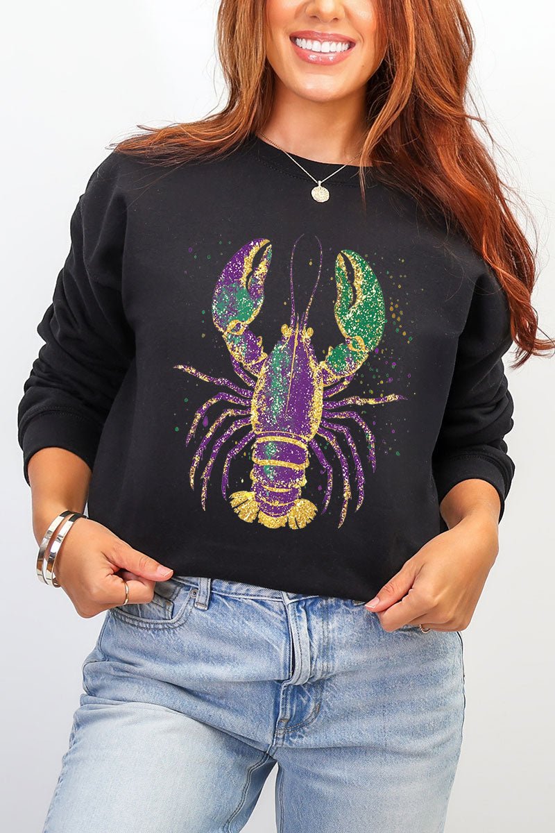 Glitzy Gras Crawfish Heavy Blend Crew Sweatshirt - Wholesale Accessory Market
