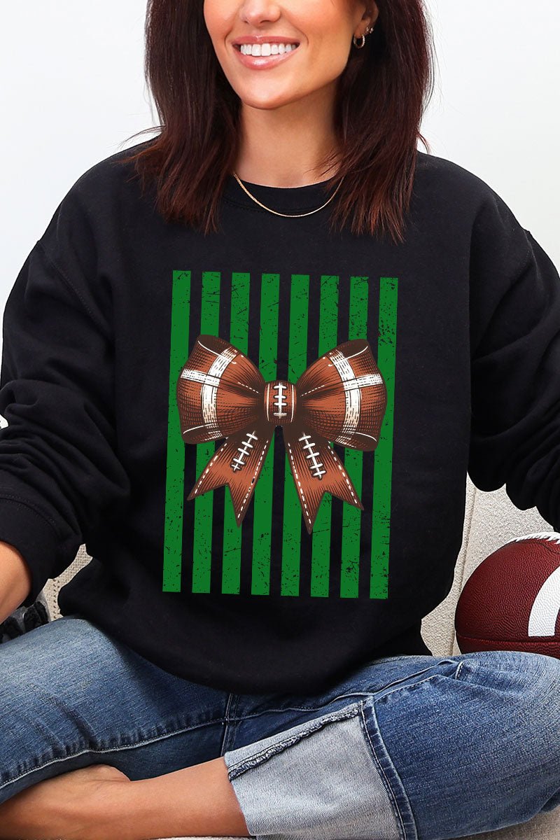 Green Varsity Bow Heavy Blend Crew Sweatshirt - Wholesale Accessory Market