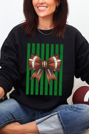 Green Varsity Bow Heavy Blend Crew Sweatshirt - Wholesale Accessory Market