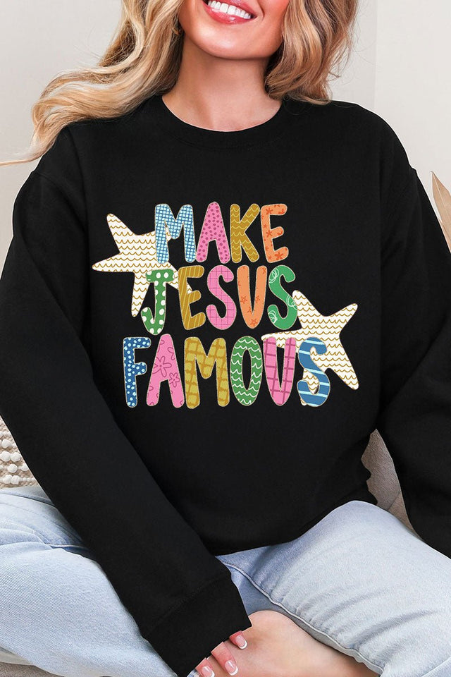 Make Jesus Famous Heavy Blend Crew Sweatshirt - Wholesale Accessory Market