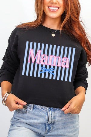 Mama Striped Heavy Blend Crew Sweatshirt - Wholesale Accessory Market