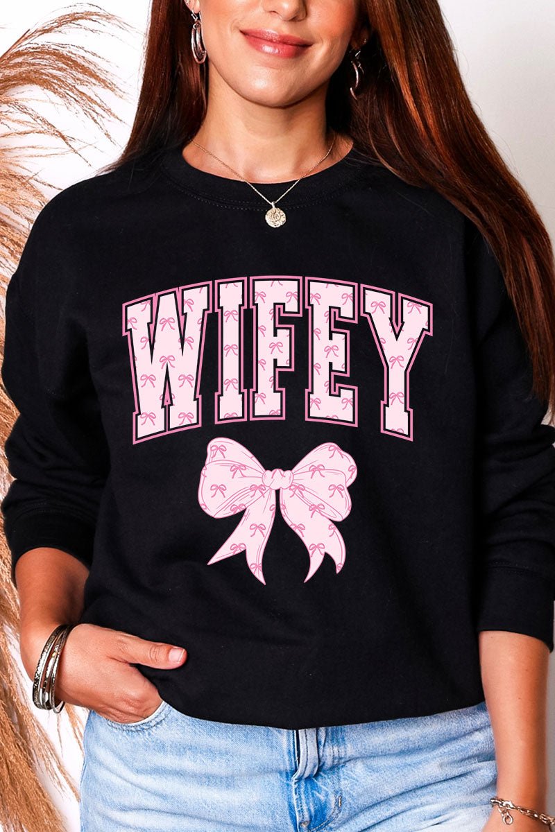 Pink Wifey Coquette Heavy Blend Crew Sweatshirt - Wholesale Accessory Market