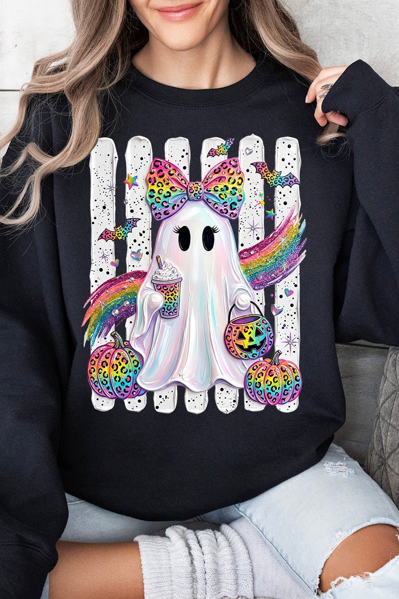Rainbow Glam Ghost Heavy Blend Crew Sweatshirt - Wholesale Accessory Market