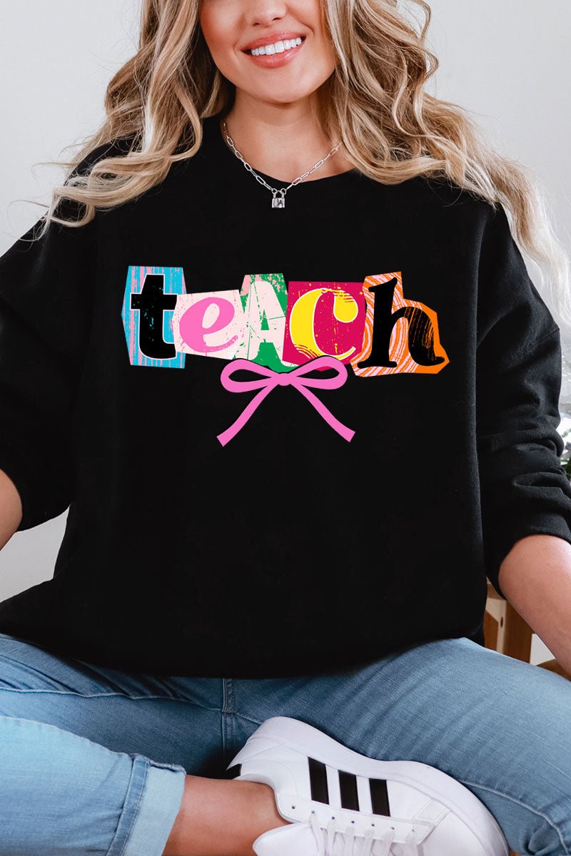 Retro Teach Ribbon Heavy Blend Crew Sweatshirt - Wholesale Accessory Market