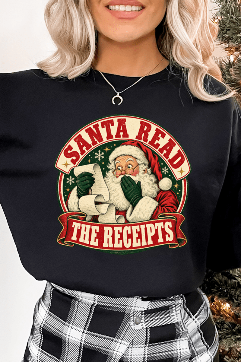 Santa Read The Receipts Heavy Blend Crew Sweatshirt - Wholesale Accessory Market