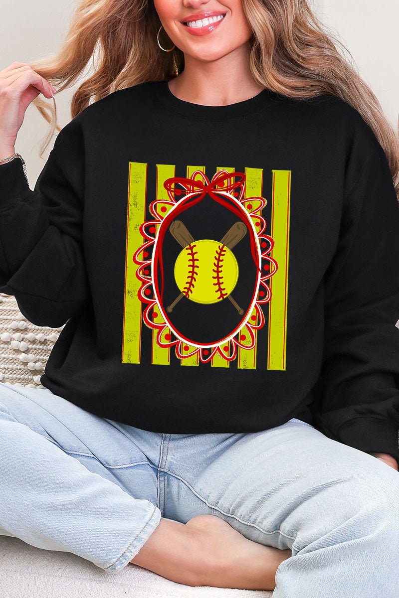 Softball Stripes Heavy Blend Crew Sweatshirt - Wholesale Accessory Market
