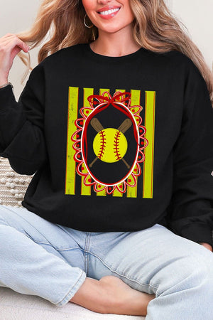 Softball Stripes Heavy Blend Crew Sweatshirt - Wholesale Accessory Market