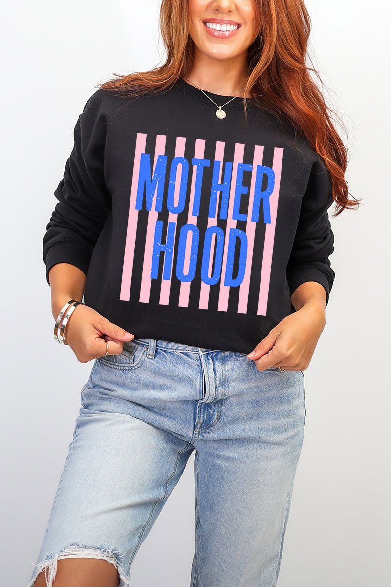 Striped Motherhood Heavy Blend Crew Sweatshirt - Wholesale Accessory Market