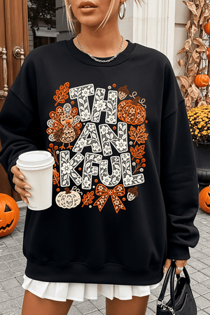Thankful Lacework Heavy Blend Crew Sweatshirt - Wholesale Accessory Market