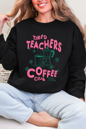 Tired Teachers Coffee Club Heavy Blend Crew Sweatshirt - Wholesale Accessory Market