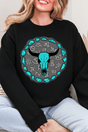Turquoise Stone Steer Heavy Blend Crew Sweatshirt - Wholesale Accessory Market